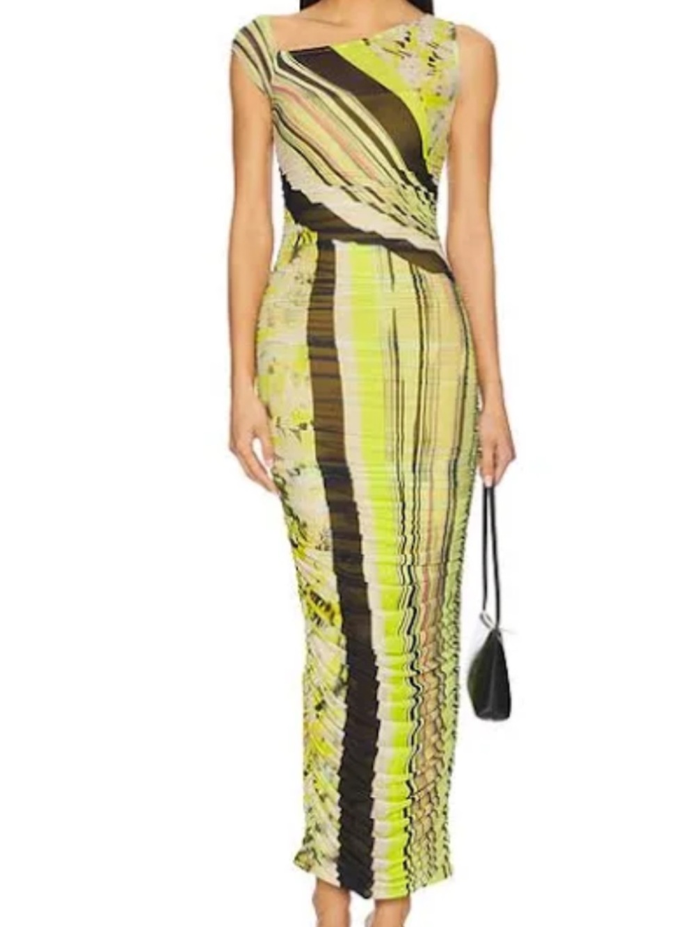 AFRM Biona One-Shoulder Striped Maxi Dress